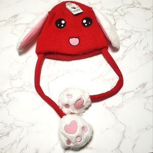 Fur lined bunny kids winter hat.